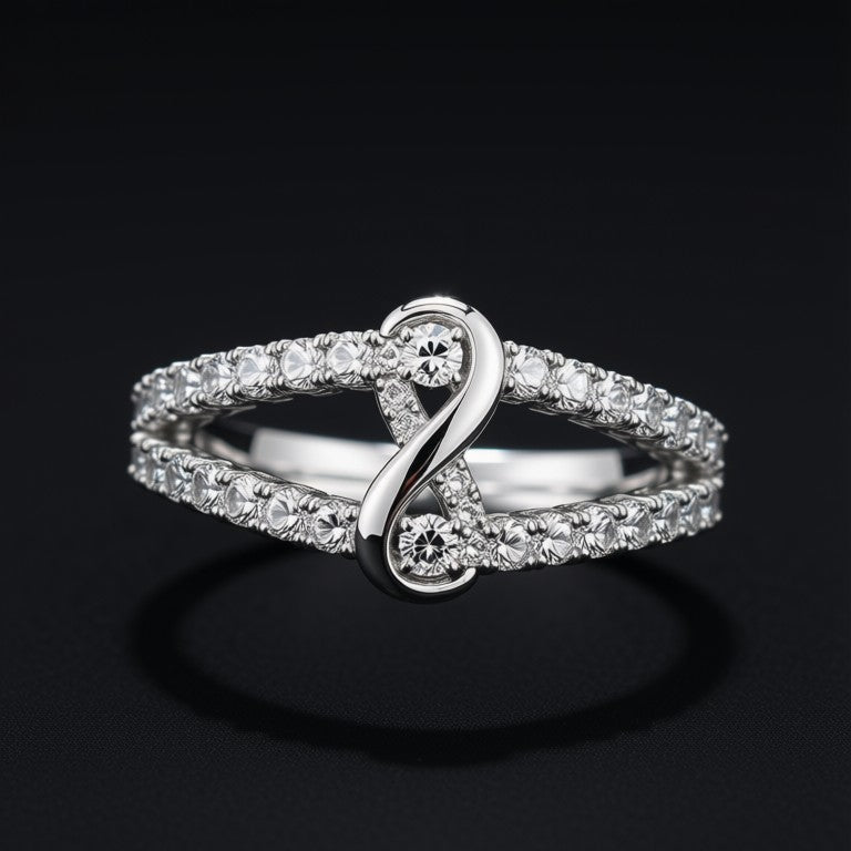 Silver Infinity- AD Stone Adjustable Women Ring