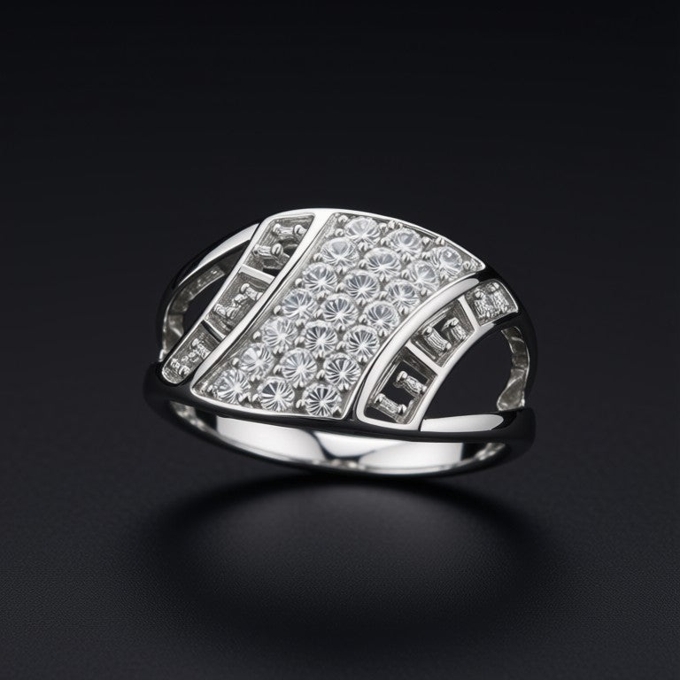 Elysian- Silver AD Stone Adjustable Women Ring