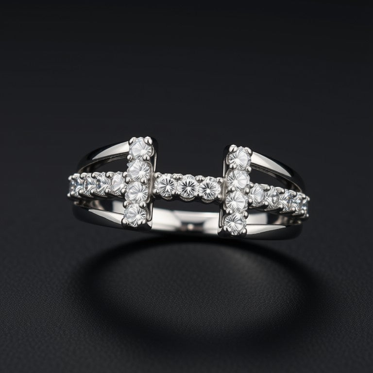 Stellar Grace - Silver AD Stone Adjustable Women Ring