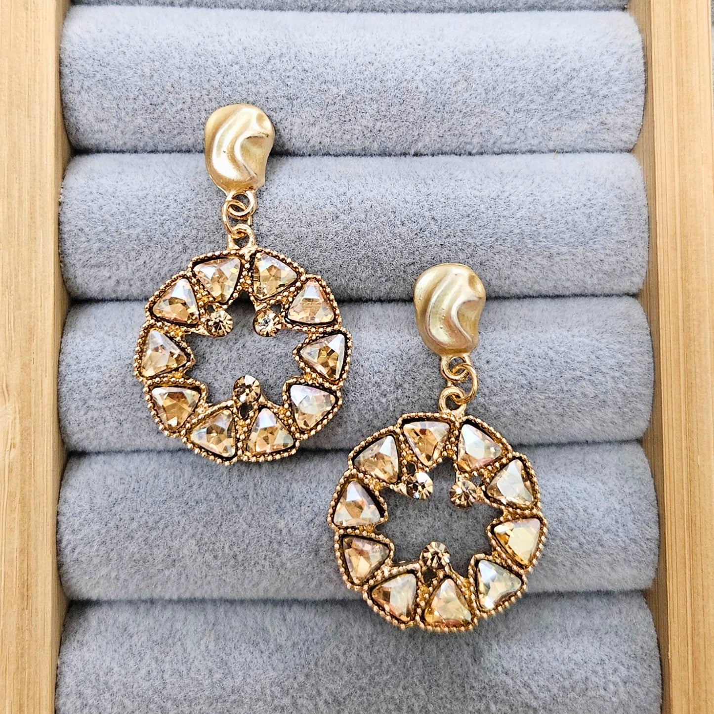Golden Orbit Drop- Premium Anti-Tarnish Earrings for Girls & Women