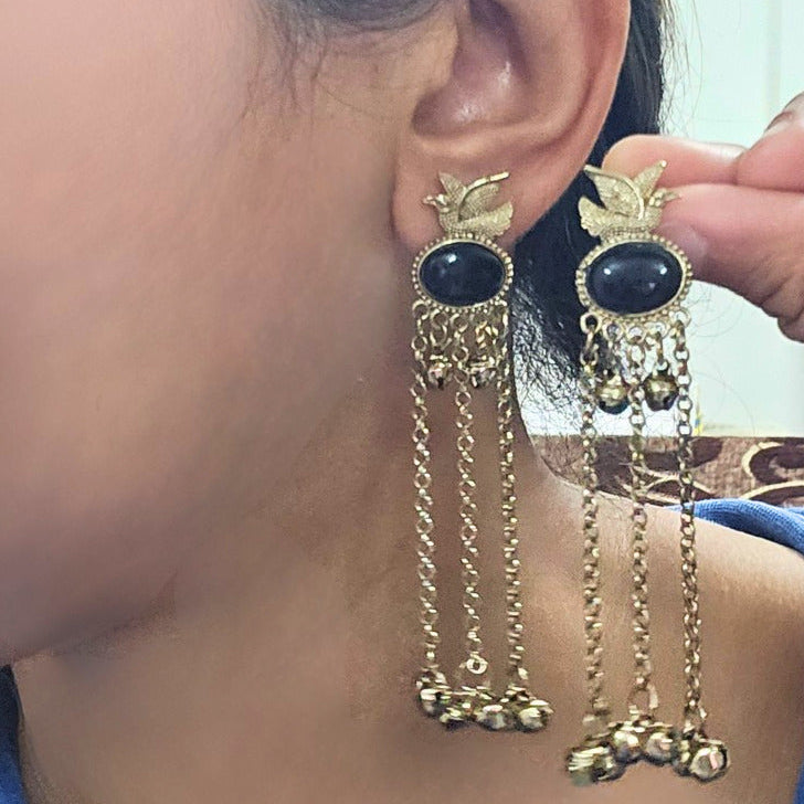 Vintage Kashmir Drop Earrings for Girls & Women