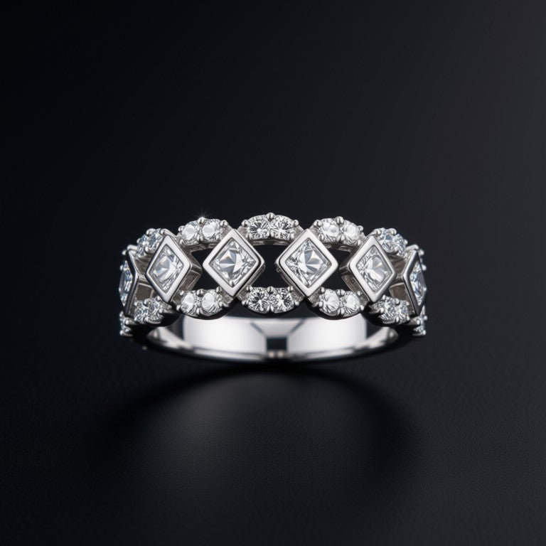 Jahanara Silver Ring- Silver AD Stone Adjustable Women Ring