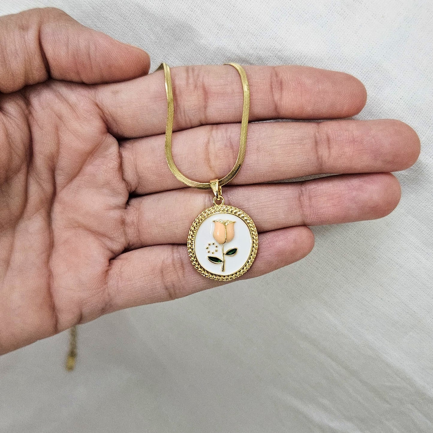 Enamelia Charm- Enamel Chain Pendant for Girls & Women