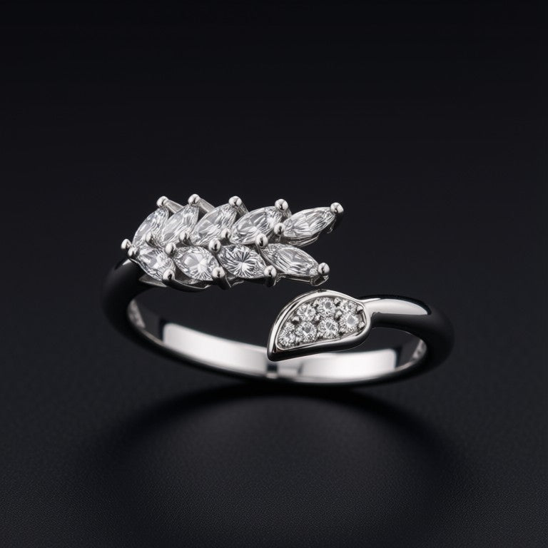 Iconic Spark- Silver AD Stone Adjustable Women Ring