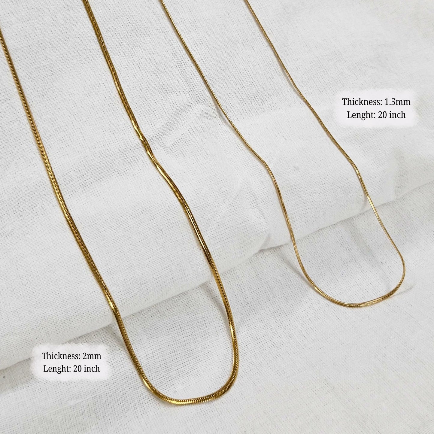 Thyra- Anti-Tarnish Golden Snake Chain (Unisex)