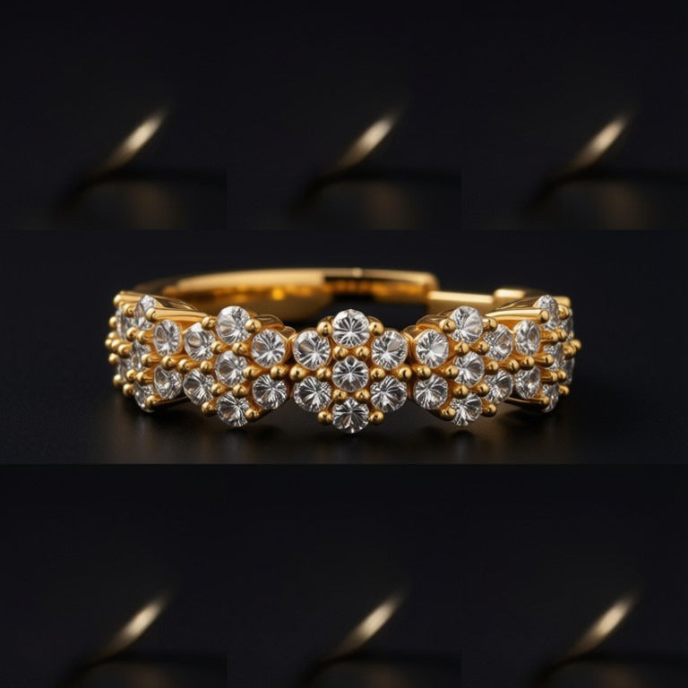 Glamour Crest American Diamond Ring- Adjustable Women Ring