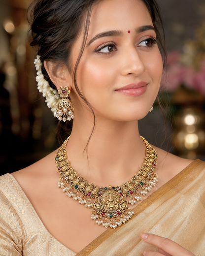 Vaibhavi- Temple Necklace Set for Girls & Women