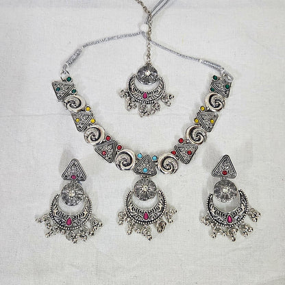 Dravya- Oxidised Necklace Set for Girls & Women