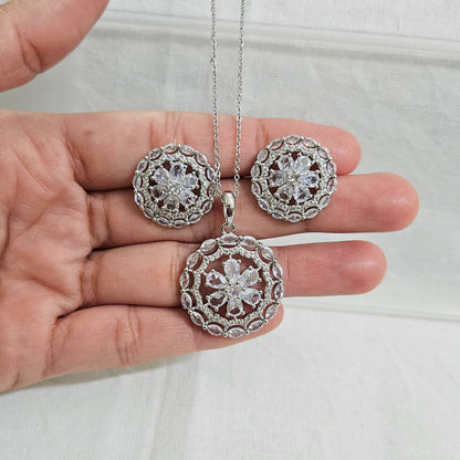 Regalyn - AD Stone Chain Pendant Set for Girls & Women