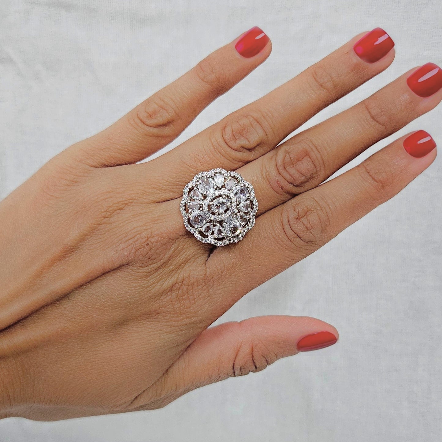 Majestia- AD Stone Ring for Girls & Women