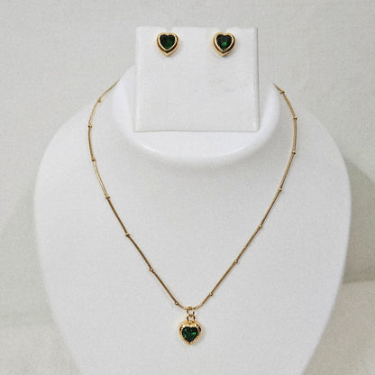 Emeraya- Anti-Tarnish Chain Pendant Set