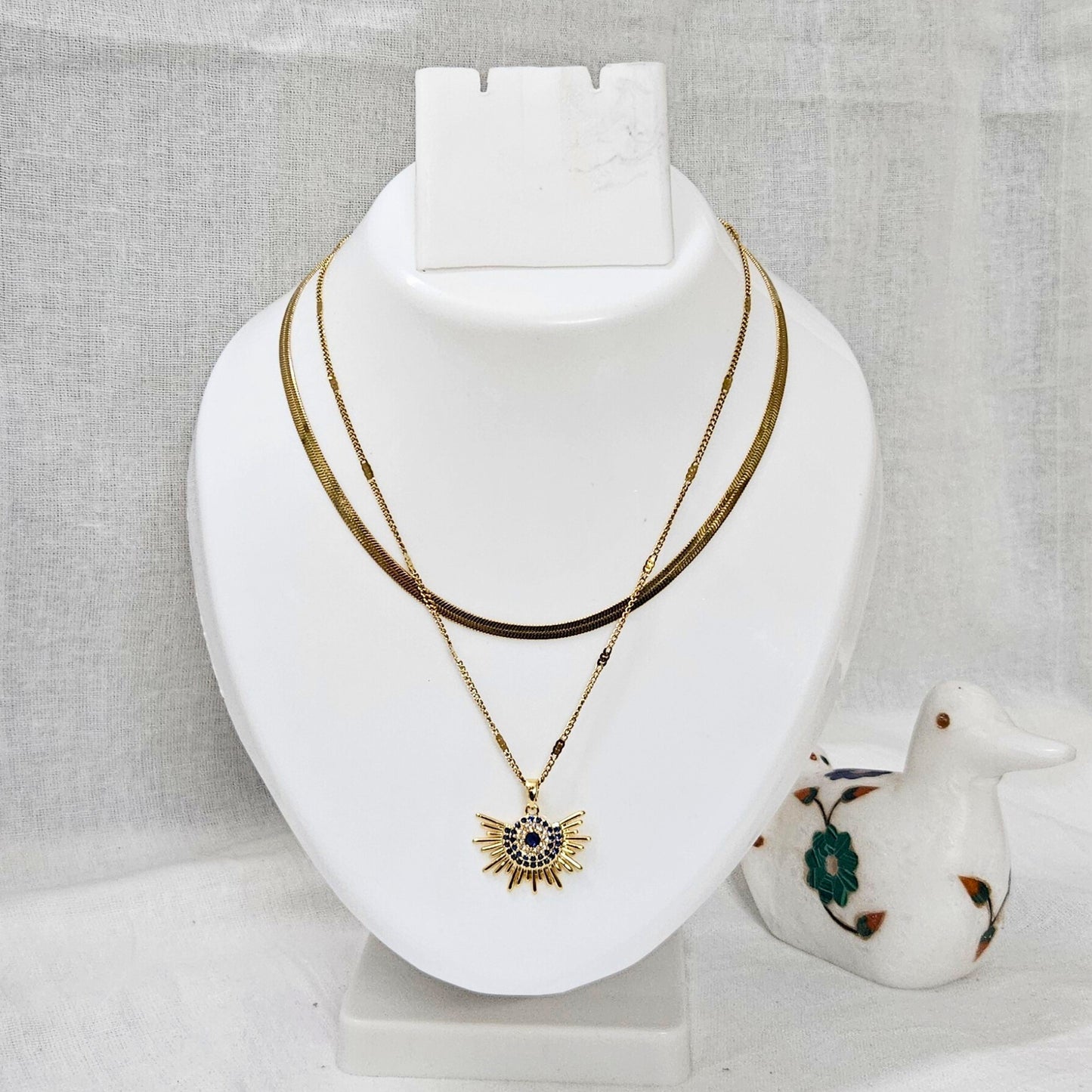 Virelle- Anti-Tarnish Double Layer Chain Pendant for Girls & Women