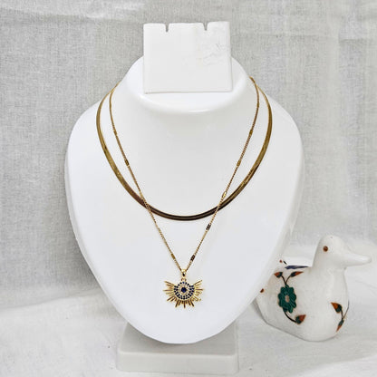 Virelle- Anti-Tarnish Double Layer Chain Pendant for Girls & Women