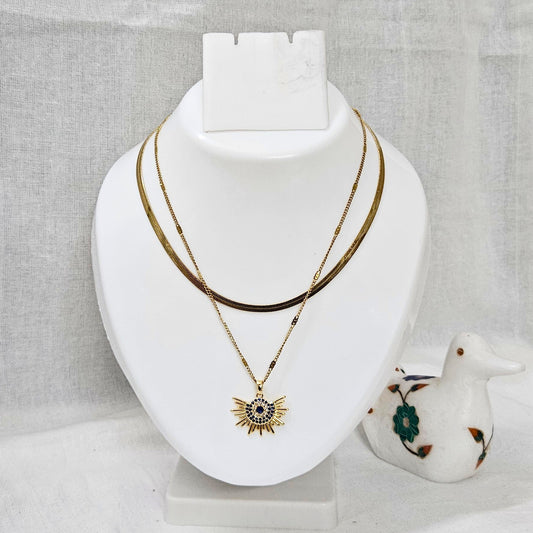 Virelle- Anti-Tarnish Double Layer Chain Pendant for Girls & Women