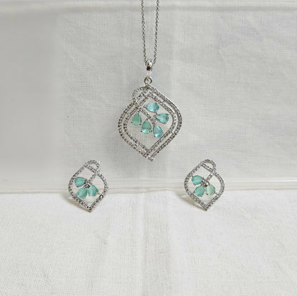Divyelle - AD Stone Chain Pendant Set for Girls & Women