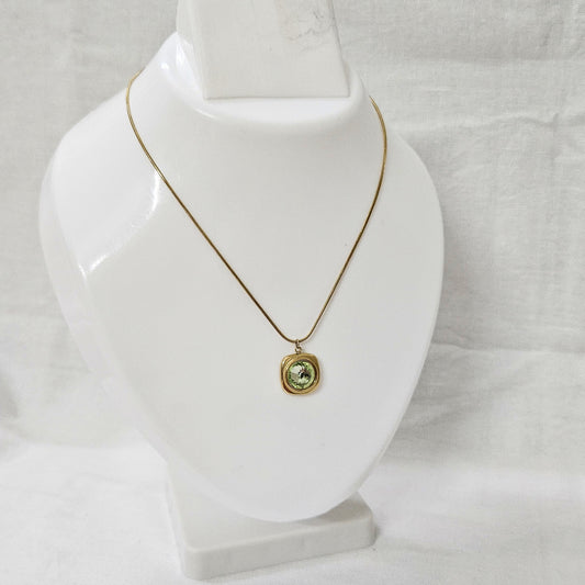 Auric Green- Anti-Tarnish Chain Pendant for Girls & Women