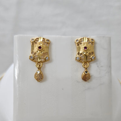 Aurum Charm- AD Studded Chain Pendant Set for Girls & Women