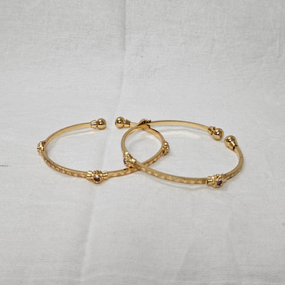EverPair- Micro Gold Plated Kada Pair| Bracelet for Girls & Women (Adjustable)