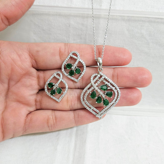 Divyelle - AD Stone Chain Pendant Set for Girls & Women