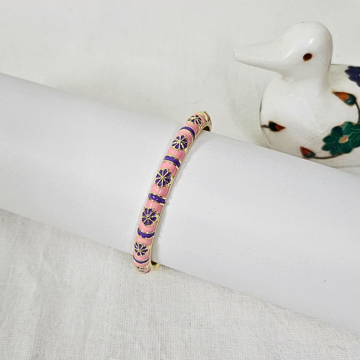 Mavique- Gold Plated Anti-Tarnish Enamel Bracelet