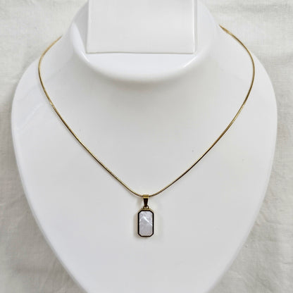 Black & White Aura- Dual Side Anti-Tarnish Chain Pendant for Girls & Women