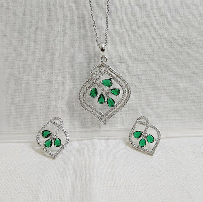 Divyelle - AD Stone Chain Pendant Set for Girls & Women