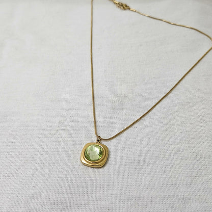 Auric Green- Anti-Tarnish Chain Pendant for Girls & Women