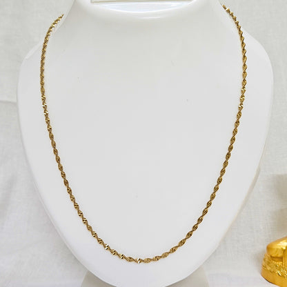 Twirluxe- Anti-Tarnish Golden Twist Chain (Unisex), Daily Wear, Colour Guaranteed