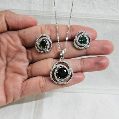 Orlisse - AD Stone Chain Pendant Set for Girls & Women