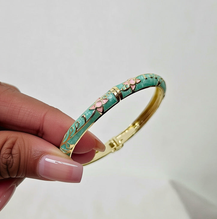 Mavique- Gold Plated Anti-Tarnish Enamel Bracelet