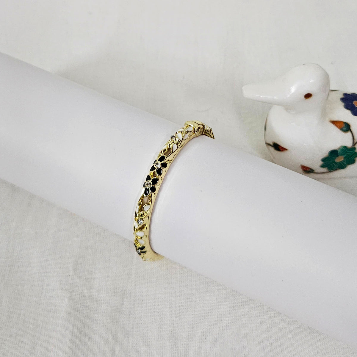 Mavique- Gold Plated Anti-Tarnish Enamel Bracelet