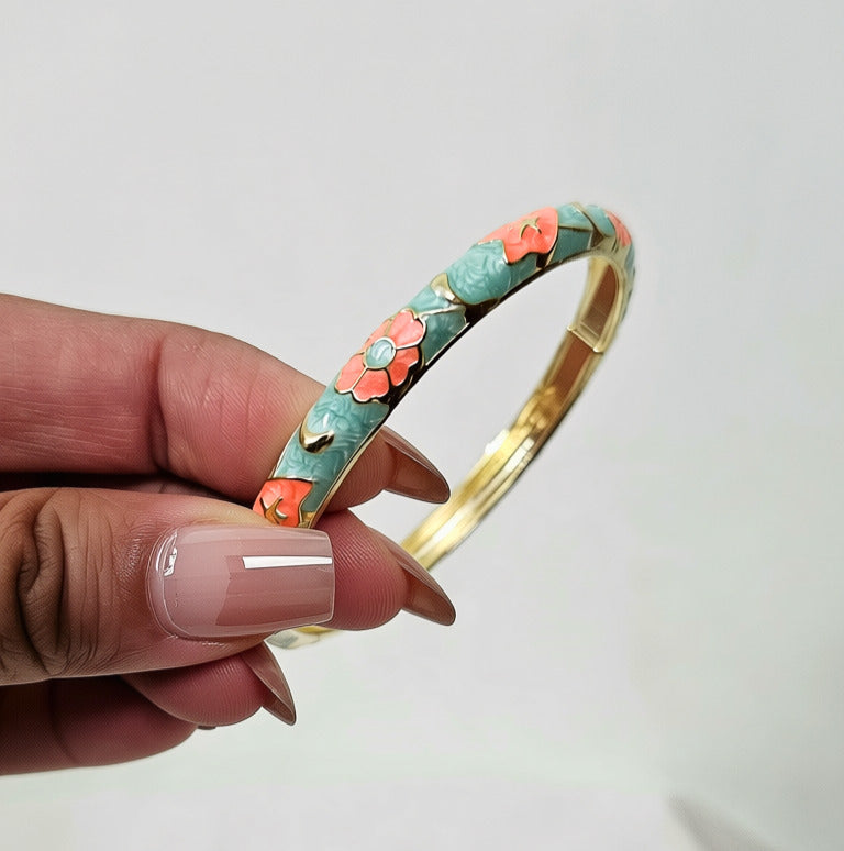 Mavique- Gold Plated Anti-Tarnish Enamel Bracelet