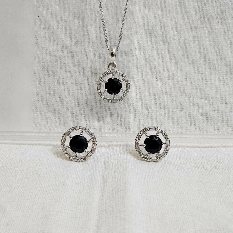 Ziaa - AD Stone Chain Pendant Set for Girls & Women