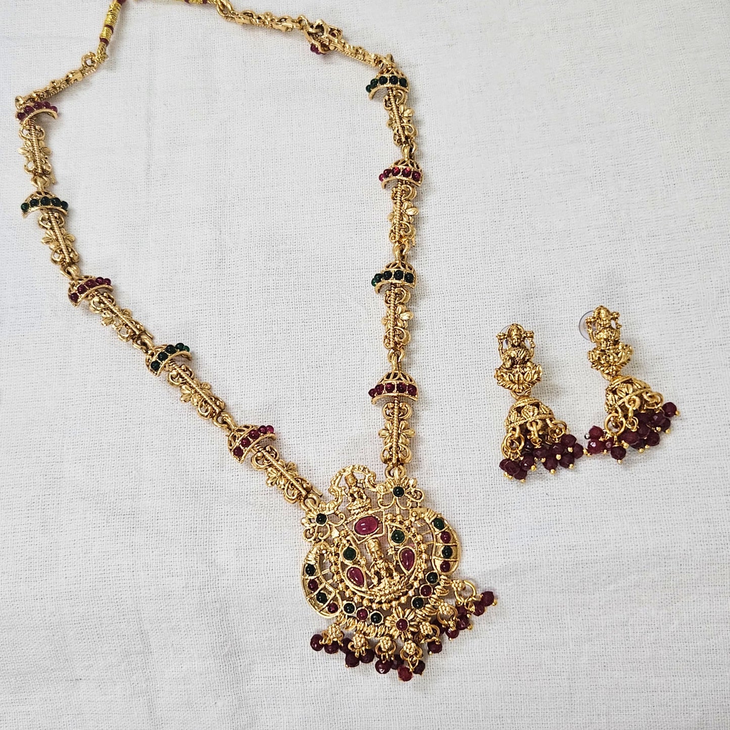 Royal Temple Long Jewellery Long Necklace Set for Girls & Women