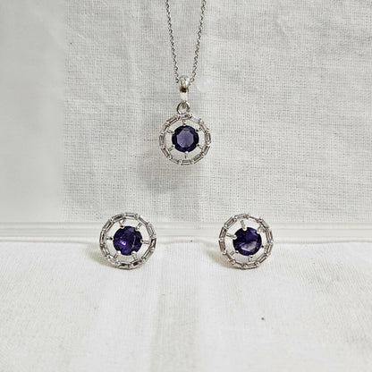 Ziaa - AD Stone Chain Pendant Set for Girls & Women