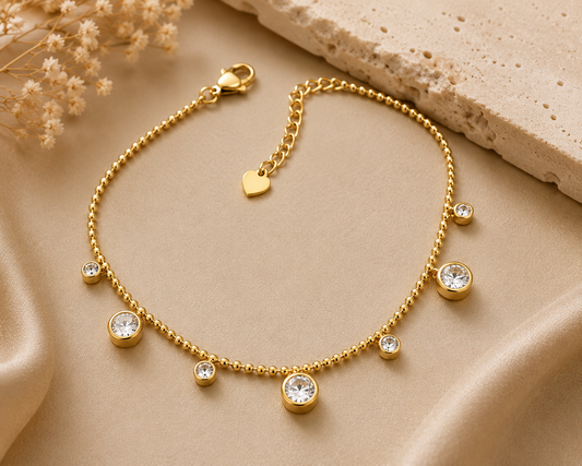 Sleek Luxe- Anti-Tarnish Anklet for Girls & Women