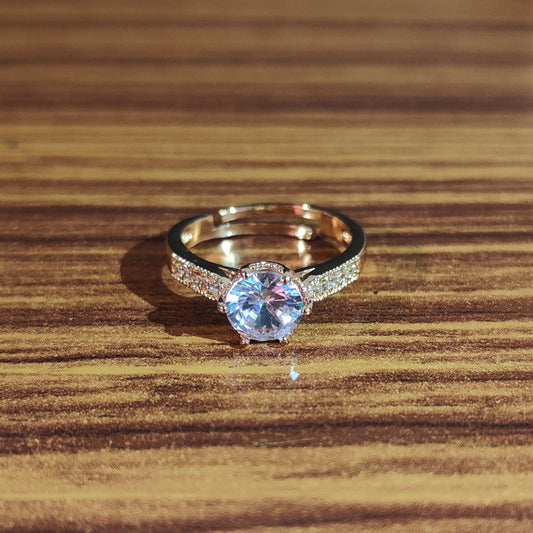 Golden Glimmer - AD Adjustable Ring Women