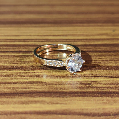 Golden Glimmer - AD Adjustable Ring Women