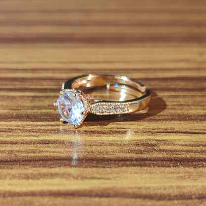 Golden Glimmer - AD Adjustable Ring Women