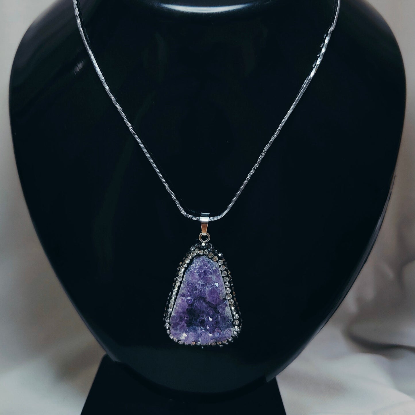 Electro plated with crystal necklace
