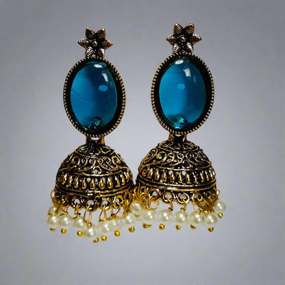 Arya : Jhumka for Women | Golden | Brass | Antique
