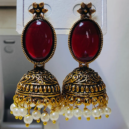 Arya : Jhumka for Women | Golden | Brass | Antique