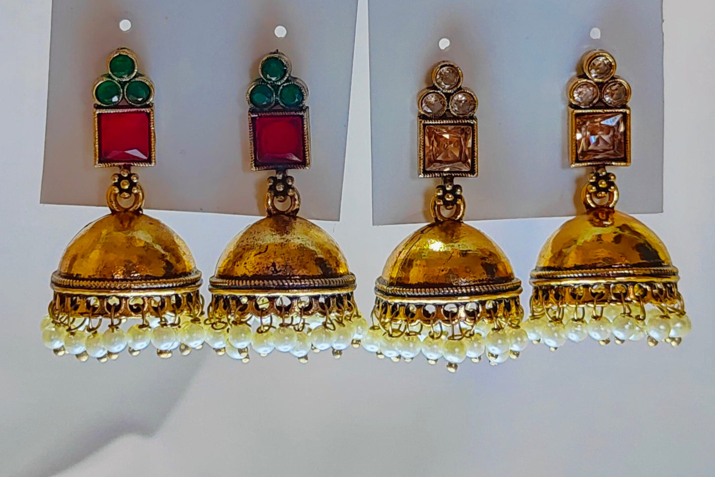 Bella : Jhumka for Women | Golden | Brass | Antique