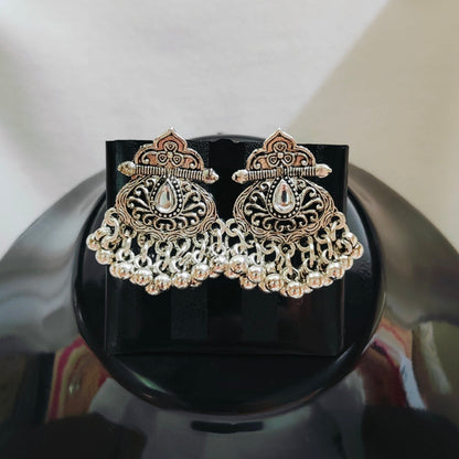 Yana : German Silver Long Necklace Set for Women