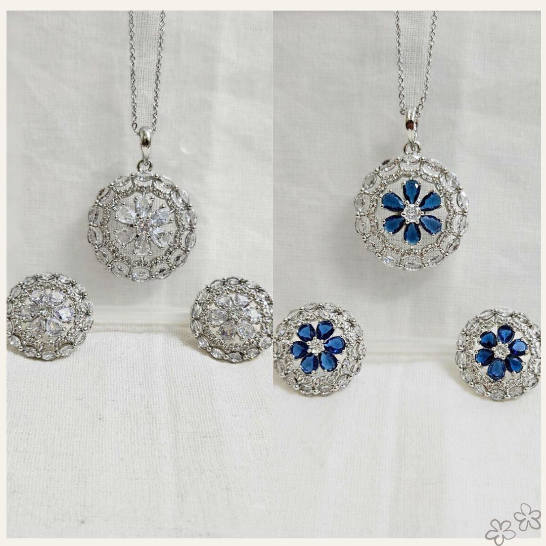 Regalyn - AD Stone Chain Pendant Set for Girls & Women
