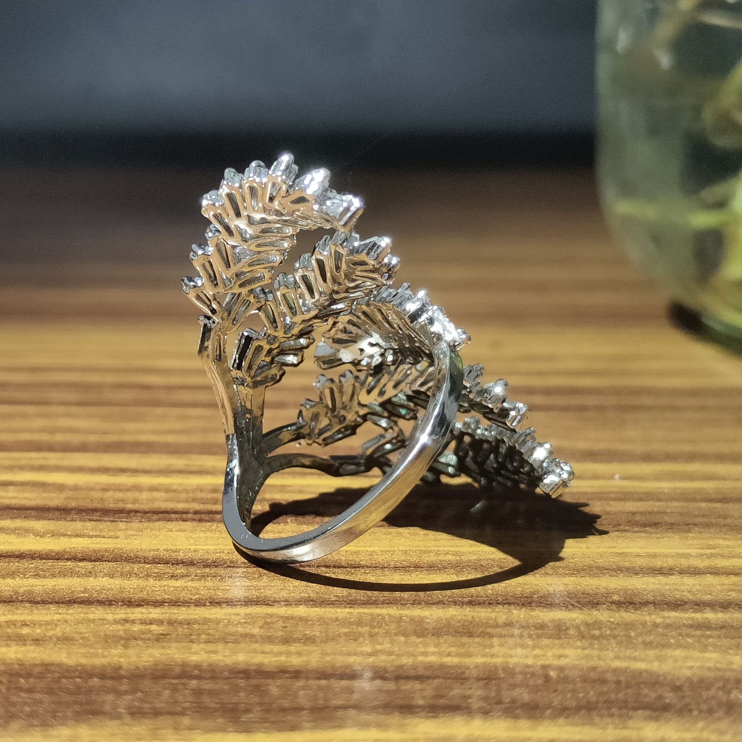 Frosted Fern Elegance : Women Ring (Free Size)