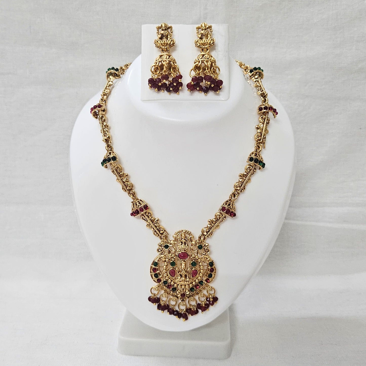 Royal Temple Long Jewellery Long Necklace Set for Girls & Women