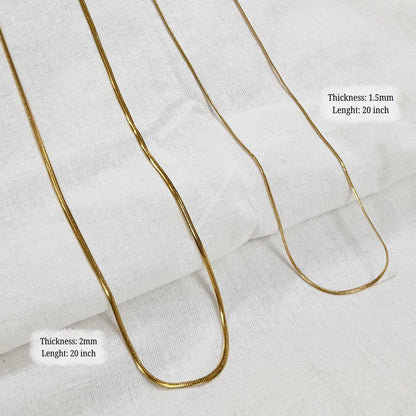 Thyra- Anti-Tarnish Golden Snake Chain (Unisex)