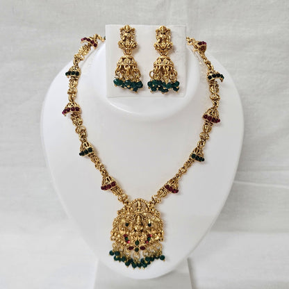 Royal Temple Long Jewellery Long Necklace Set for Girls & Women