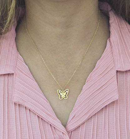 Sunora– Anti-Tarnish Golden Butterfly Pendant